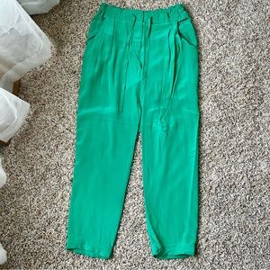 Aritzia Wilfred green silk pants - size small